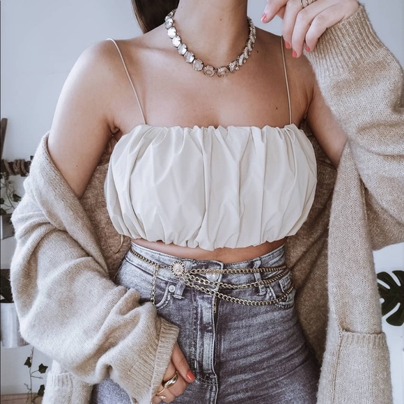 Zara | Tops | Zara Voluminous Crop Top | Poshmark